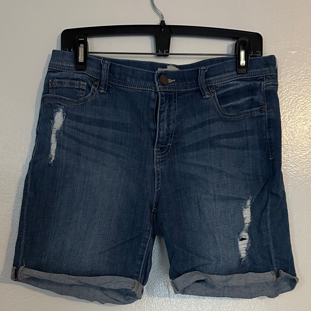 New York & Company Distressed Blue Jean Shorts